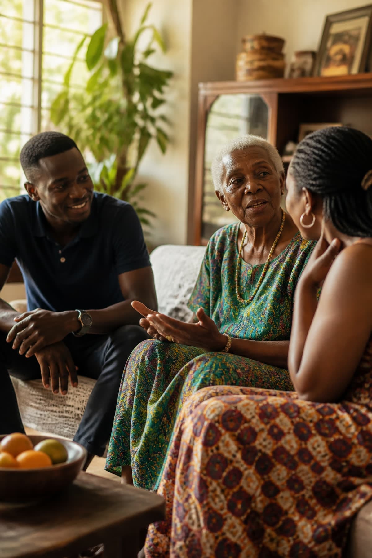 Family connection across distance, suggesting watching a gathering from home